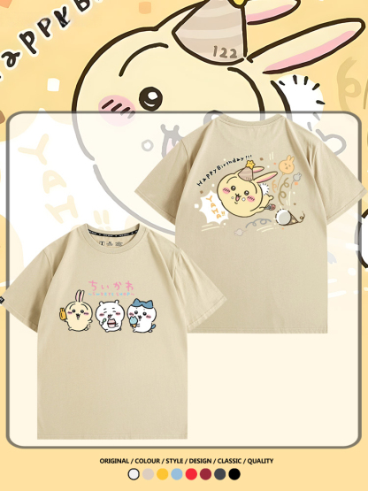 Chiikawa吉伊卡哇烏薩奇寶寶 親子情侶裝寬鬆短袖T