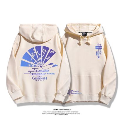 原神聯名衛衣2023秋冬新款親子情侶裝薄絨款連帽衛衣