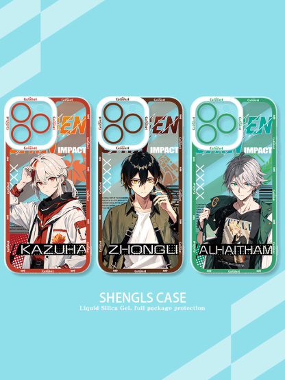 蘋果 系列原神男潮服天使之眼透明手機殼