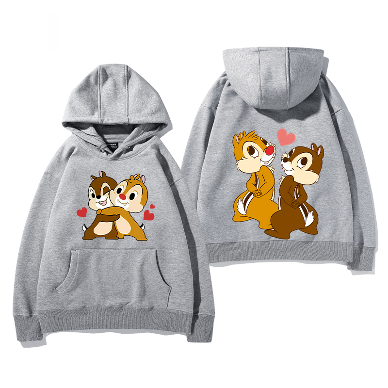 奇奇和蒂蒂 聯名衛衣2024秋冬新款親子情侶裝薄絨款連帽衛衣