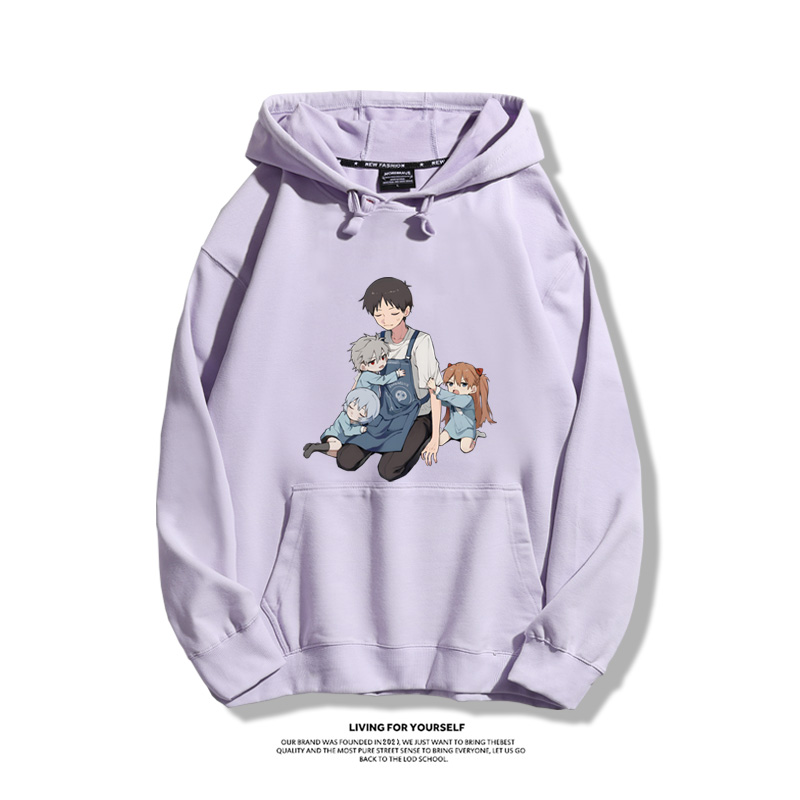 EVA新世紀福音戰士聯名衛衣2023秋冬新款親子情侶裝薄絨款連帽衛衣