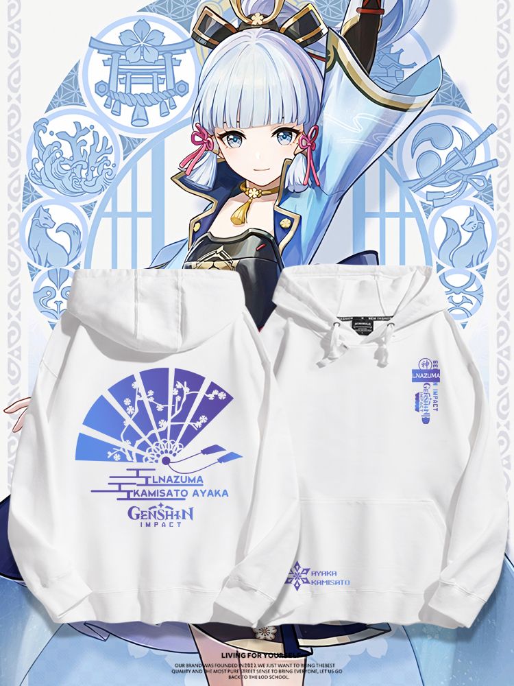 原神聯名衛衣2023秋冬新款親子情侶裝薄絨款連帽衛衣