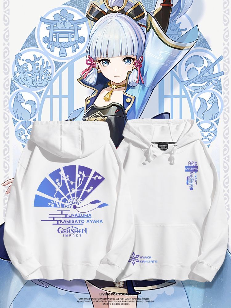 原神聯名衛衣2023秋冬新款親子情侶裝薄絨款連帽衛衣