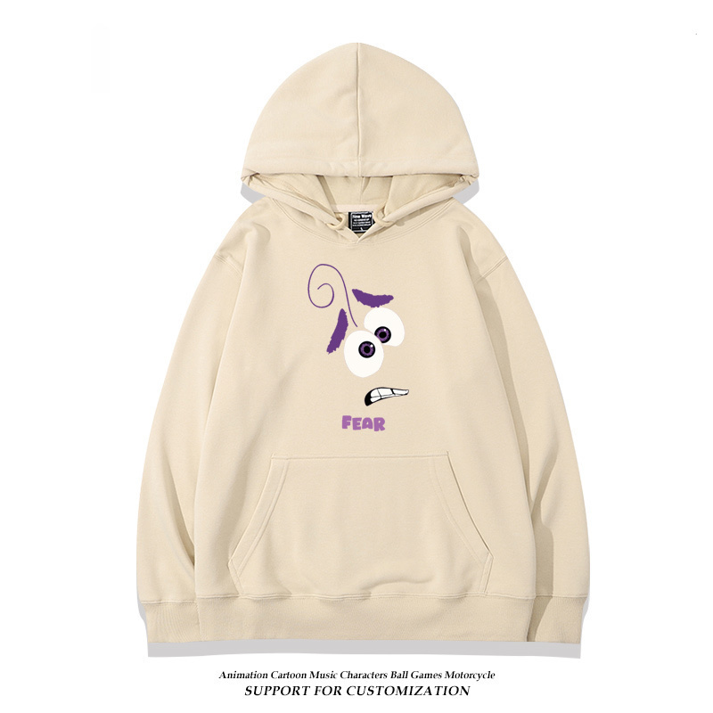 腦筋急轉彎 聯名衛衣2024秋冬新款親子情侶裝薄絨款連帽衛衣