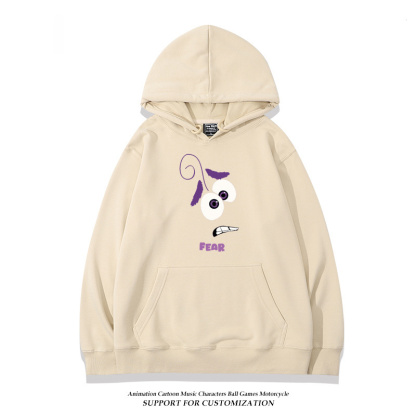 腦筋急轉彎 聯名衛衣2024秋冬新款親子情侶裝薄絨款連帽衛衣