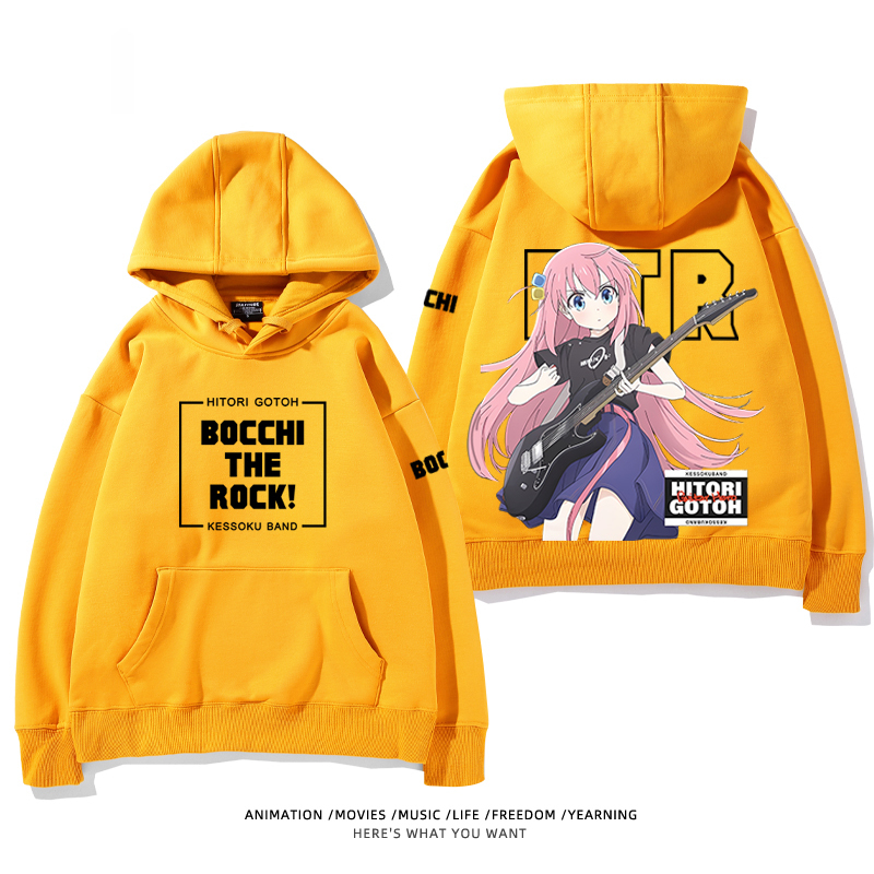 孤獨搖滾 聯名衛衣2024秋冬新款親子情侶裝薄絨款連帽衛衣