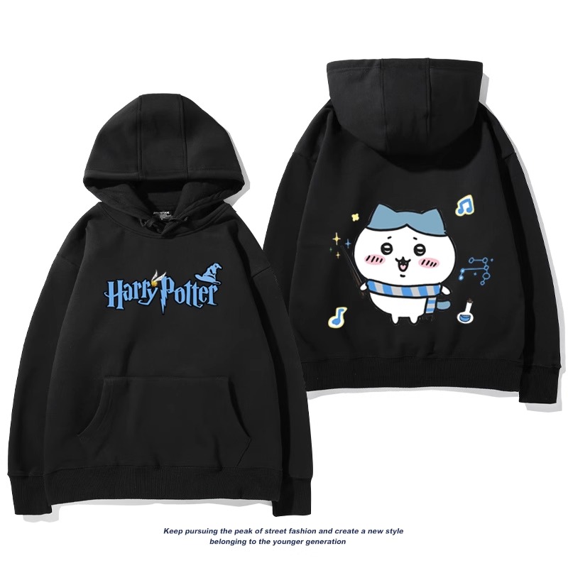 Chiikawa聯名衛衣2024秋冬新款親子情侶裝薄絨款連帽衛衣