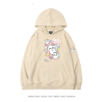 chiikawa 2024秋冬新款親子情侶裝薄絨款連帽衛衣