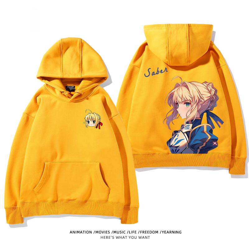 fate 2024秋冬新款親子情侶裝薄絨款連帽衛衣