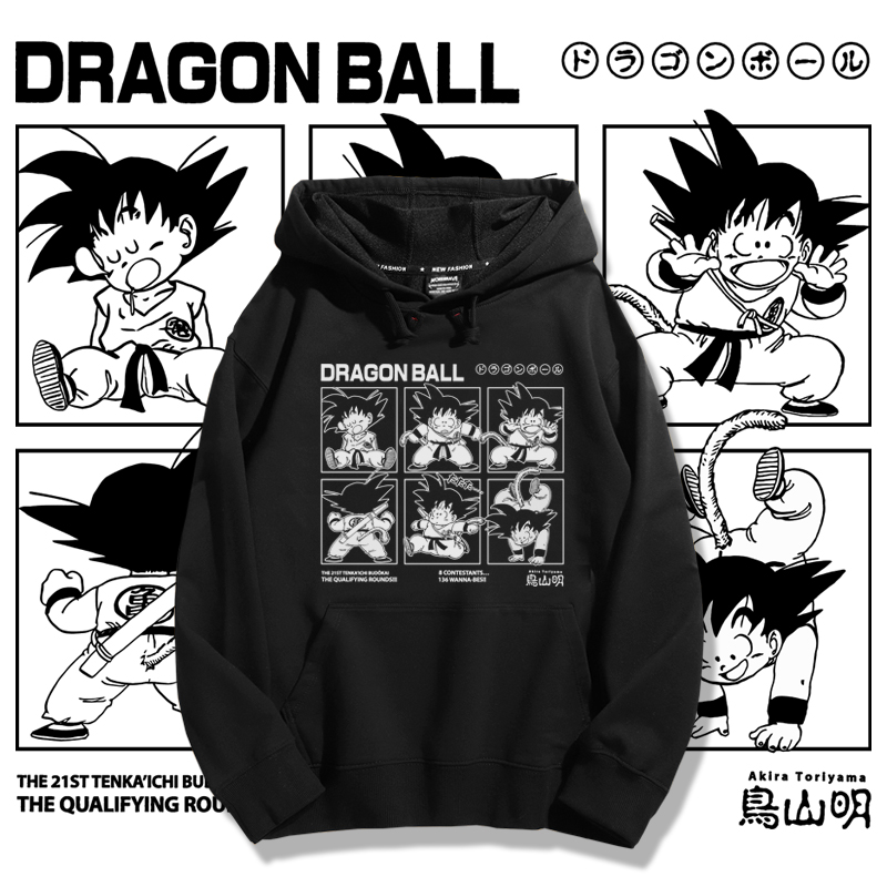 七龍珠聯名衛衣2023秋冬新款親子情侶裝薄絨款連帽衛衣