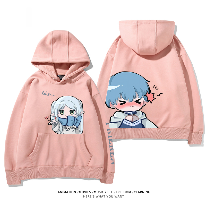 葬送的芙莉蓮 2024秋冬新款親子情侶裝薄絨款連帽衛衣