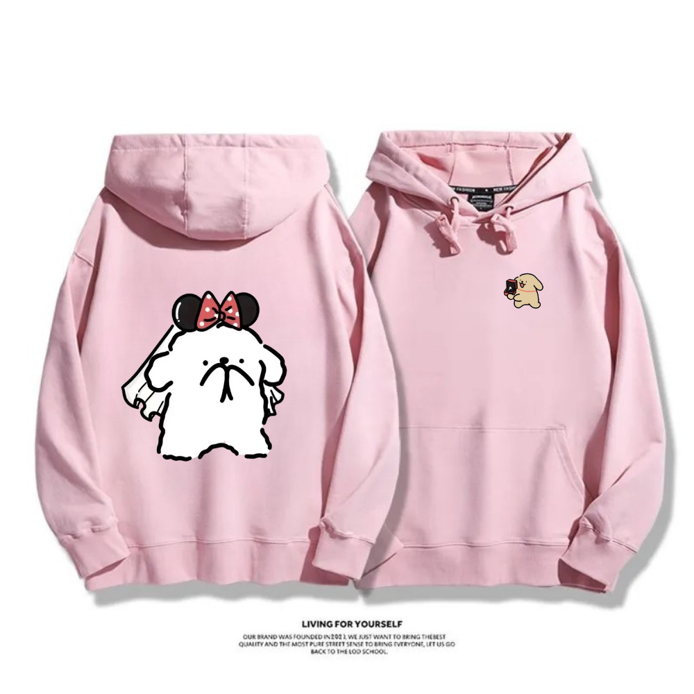 線條小狗 2025秋冬新款 親子情侶男女連帽衛衣