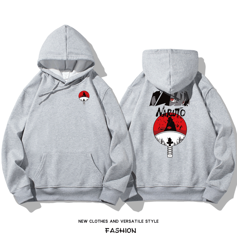 火影忍者聯名衛衣2024秋冬新款親子情侶裝薄絨款連帽衛衣