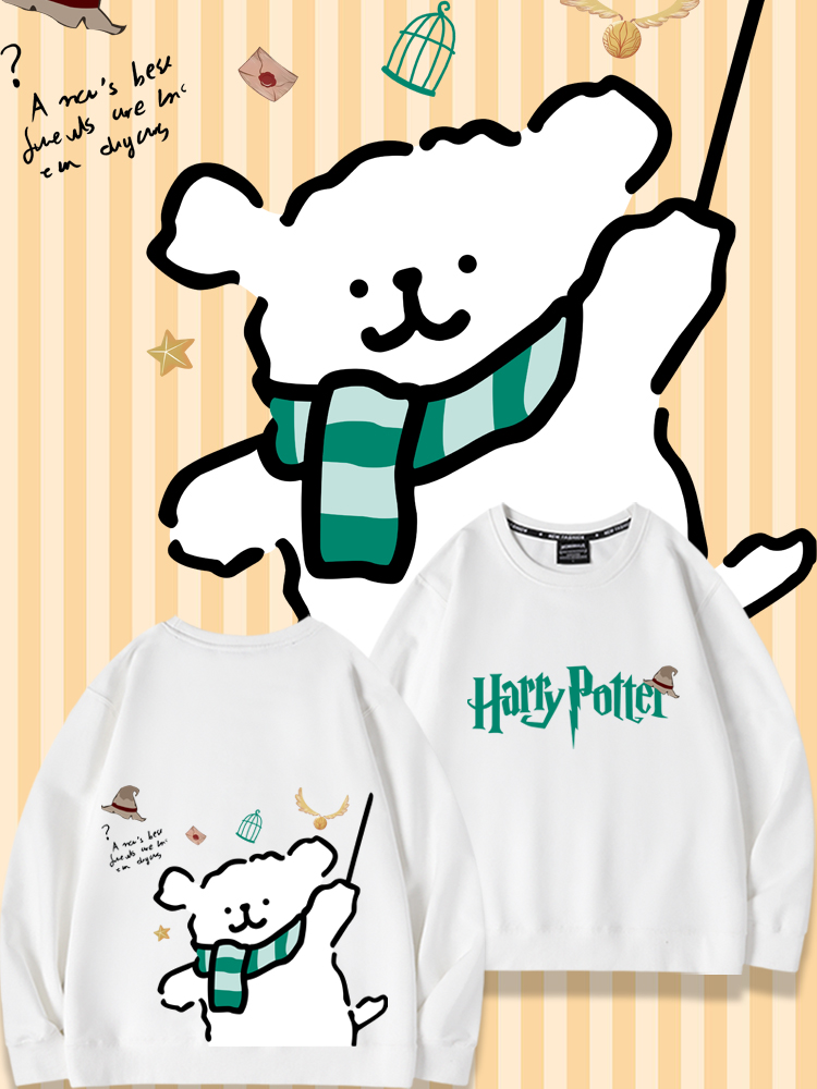 線條小狗2023親子情侶裝 圓領長袖