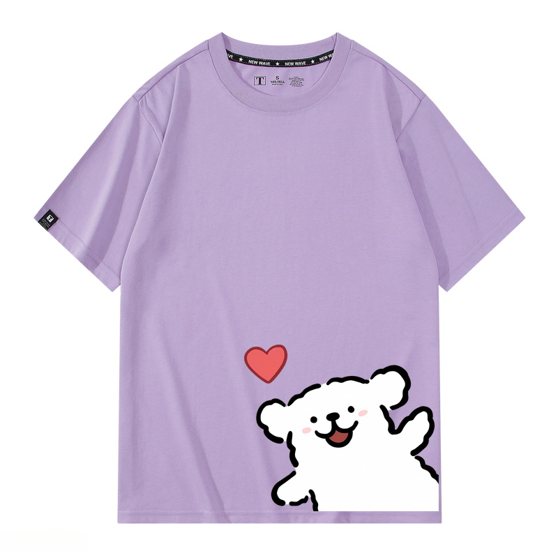 線條小狗 2024親子情侶男女同款 純棉T恤