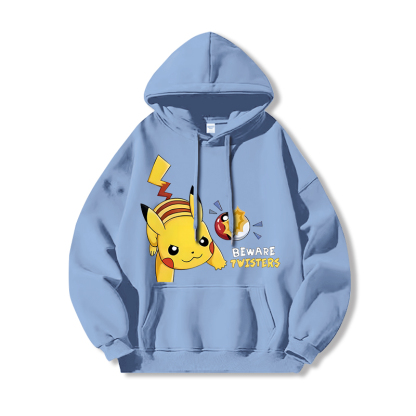 寶可夢 聯名衛衣2024秋冬新款親子情侶裝薄絨款連帽衛衣