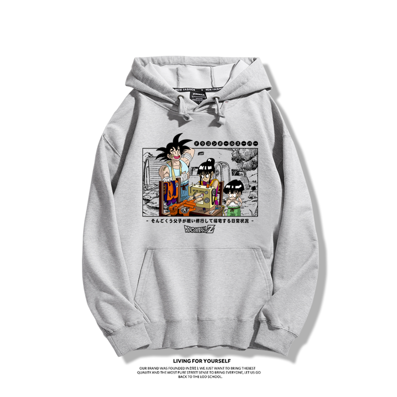 七龍珠聯名衛衣2023秋冬新款親子情侶裝薄絨款連帽衛衣