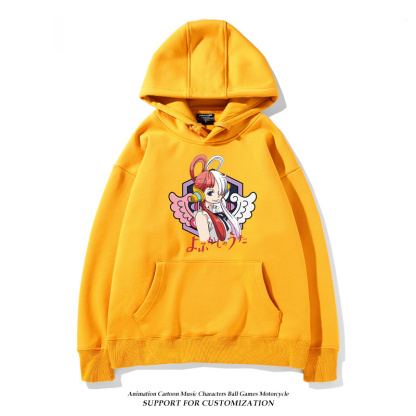 航海王紅髮歌姬烏塔 聯名衛衣2024秋冬新款親子情侶裝薄絨款連帽衛衣