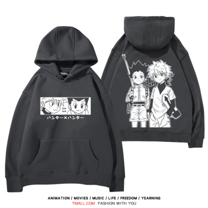 全職獵人 聯名衛衣2024秋冬新款親子情侶裝薄絨款連帽衛衣