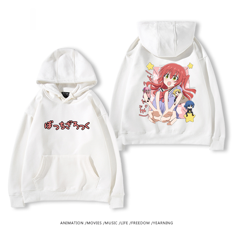 孤獨搖滾 聯名衛衣2024秋冬新款親子情侶裝薄絨款連帽衛衣