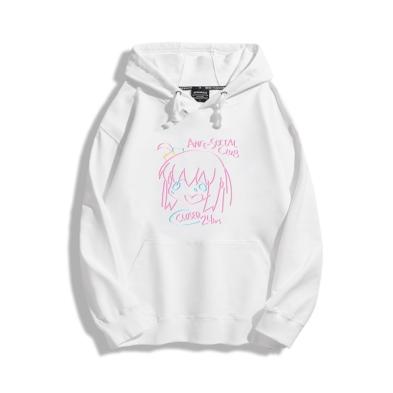 孤獨搖滾聯名衛衣2023秋冬新款親子情侶裝薄絨款連帽衛衣