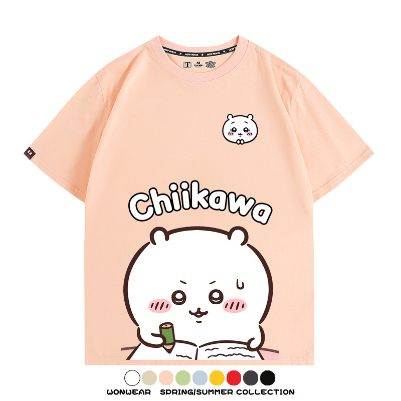 Chiikawa日系萌系吉伊卡哇可愛小八烏薩奇聯名短袖夏男T恤衫