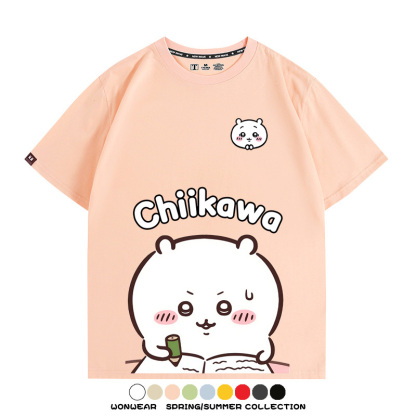 Chiikawa日系萌系吉伊卡哇可愛小八烏薩奇聯名短袖夏男T恤衫