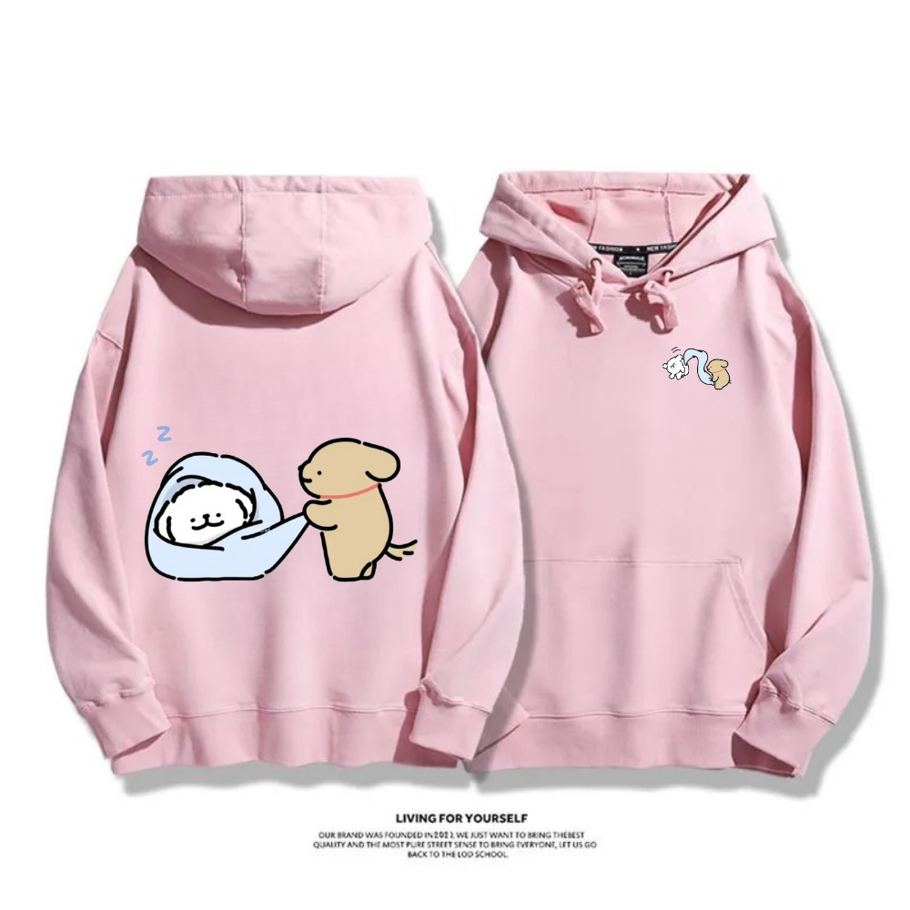 線條小狗 2025秋冬新款 親子情侶男女連帽衛衣