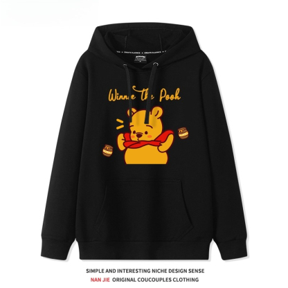 噗噗小熊維尼 聯名衛衣2025秋冬新款 親子情侶裝連帽衛衣