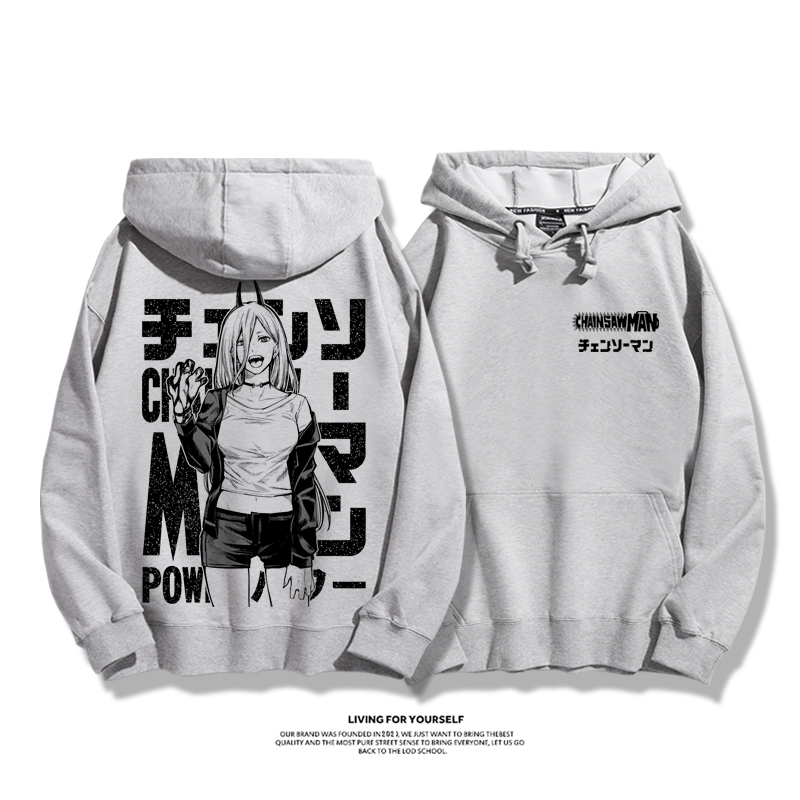 鏈鋸人聯名衛衣2023秋冬新款親子情侶裝薄絨款連帽衛衣