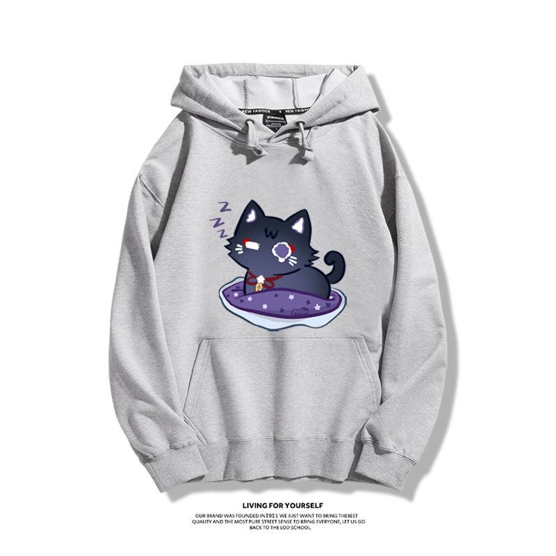 原神散兵貓貓聯名衛衣2023秋冬新款親子情侶裝薄絨款連帽衛衣