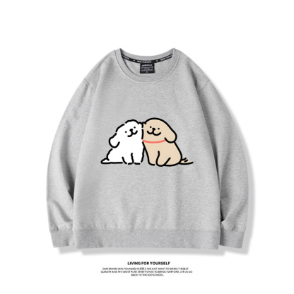 線條小狗2023親子情侶裝 圓領長袖