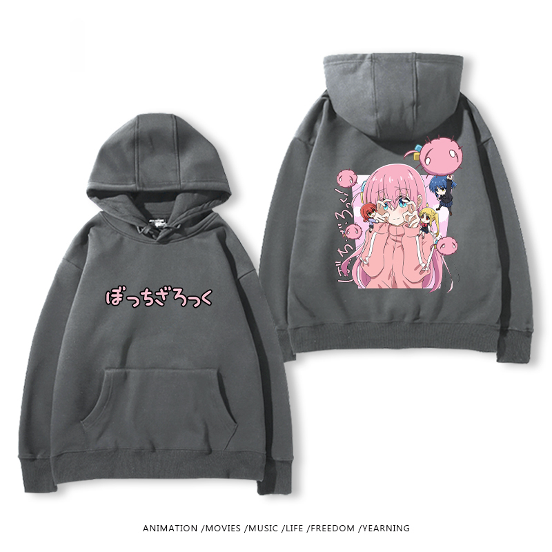 孤獨搖滾 聯名衛衣2024秋冬新款親子情侶裝薄絨款連帽衛衣