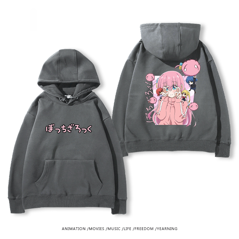 孤獨搖滾 聯名衛衣2024秋冬新款親子情侶裝薄絨款連帽衛衣