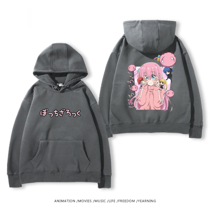 孤獨搖滾 聯名衛衣2024秋冬新款親子情侶裝薄絨款連帽衛衣