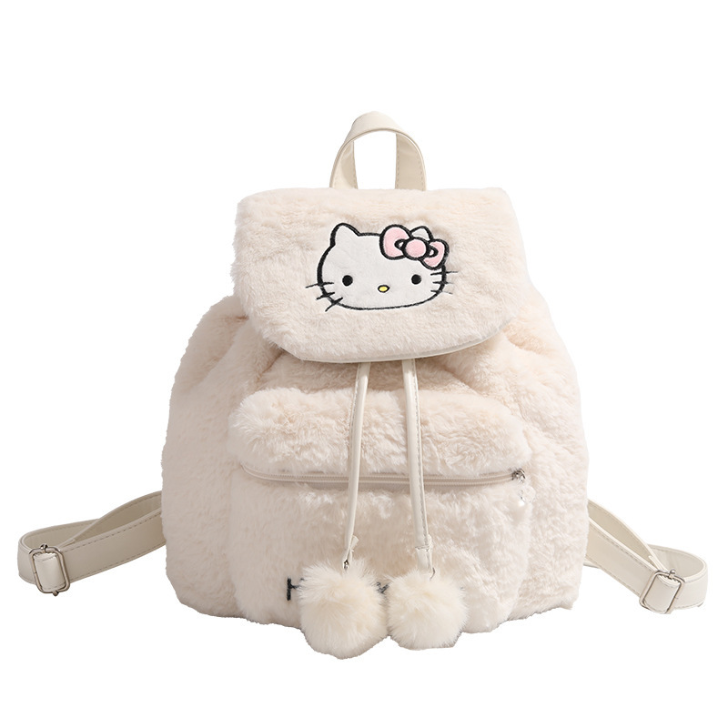 STARRY&DREAM正品毛絨翻蓋雙肩包2024新款大容量秋冬可愛背包