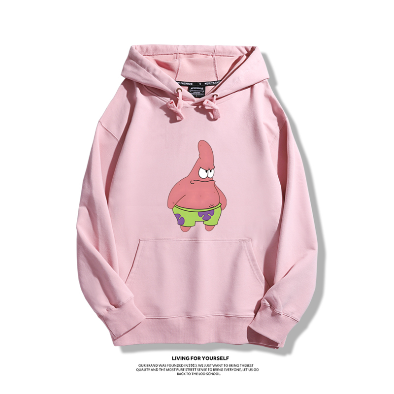 派大星聯名衛衣2024秋冬新款親子情侶裝薄絨款連帽衛衣