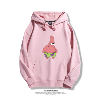 派大星聯名衛衣2024秋冬新款親子情侶裝薄絨款連帽衛衣