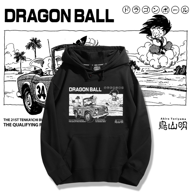七龍珠聯名衛衣2023秋冬新款親子情侶裝薄絨款連帽衛衣