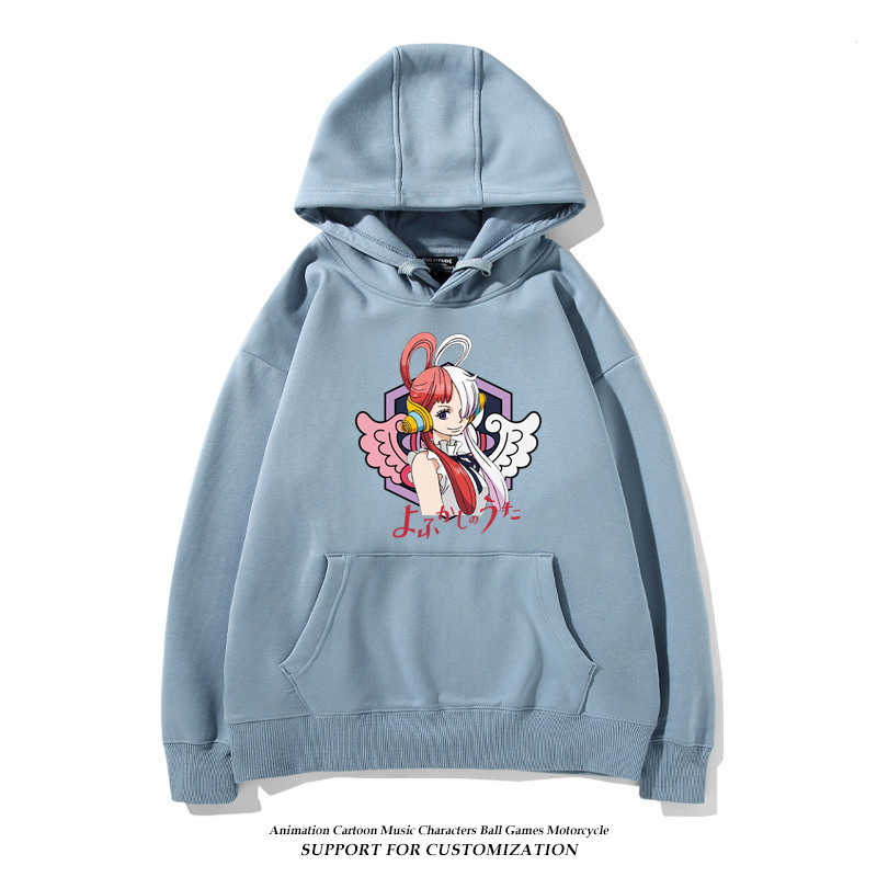 航海王紅髮歌姬烏塔 聯名衛衣2024秋冬新款親子情侶裝薄絨款連帽衛衣