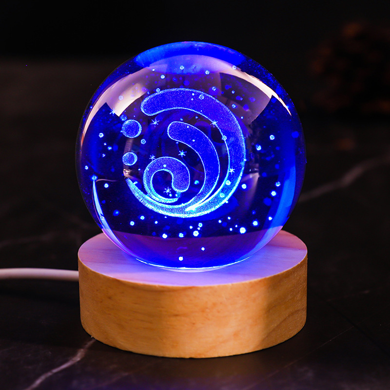 原神 神之眼水晶球 LED創意桌面擺件