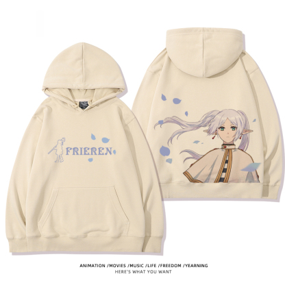 葬送的芙莉蓮 2024秋冬新款親子情侶裝薄絨款連帽衛衣