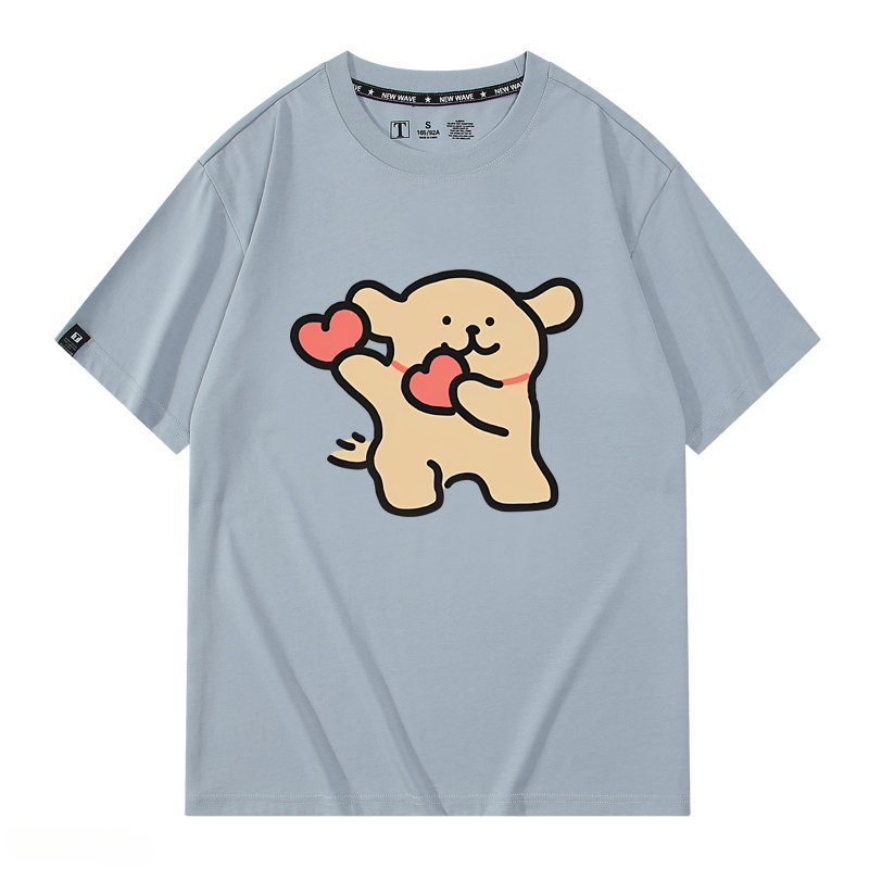 線條小狗 2024親子情侶男女同款 純棉T恤