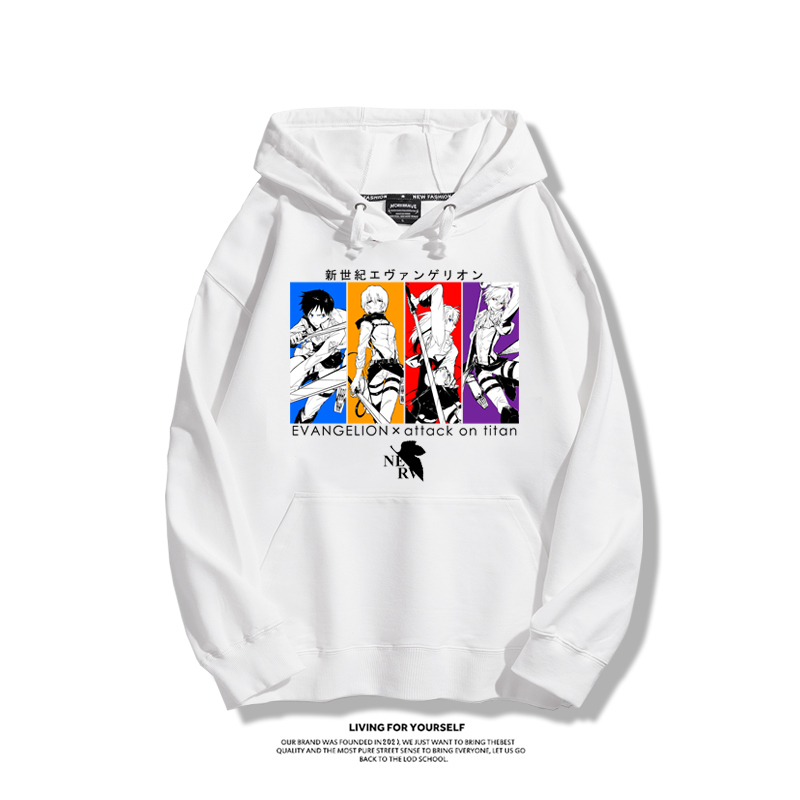 EVA新世紀福音戰士聯名衛衣2023秋冬新款親子情侶裝薄絨款連帽衛衣-星夢cosplay