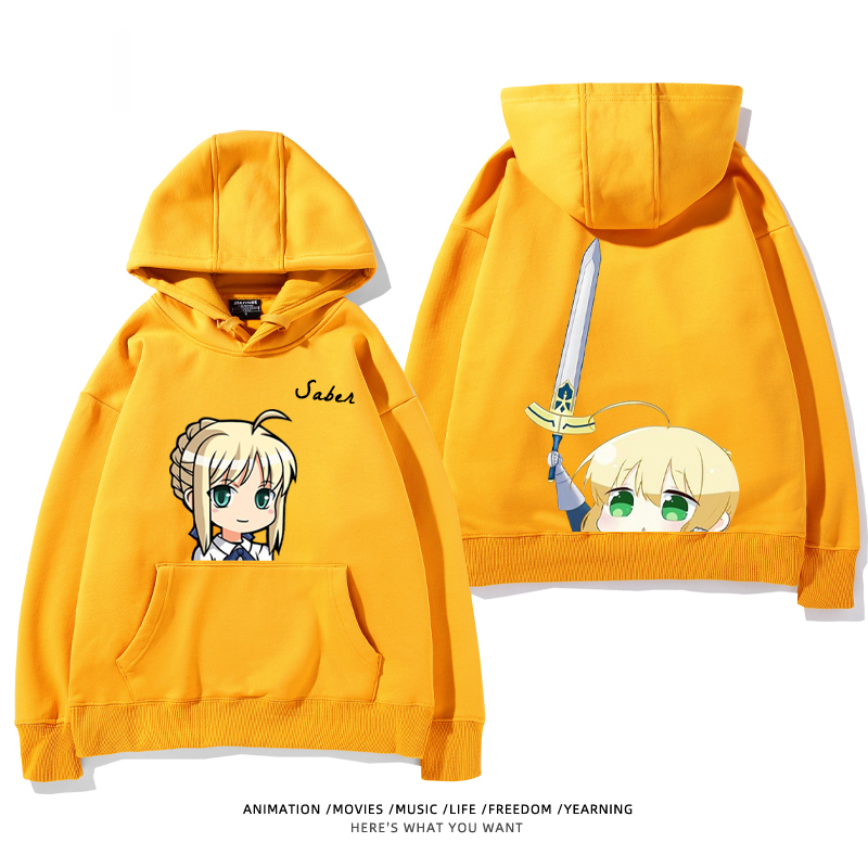 fate 2024秋冬新款親子情侶裝薄絨款連帽衛衣