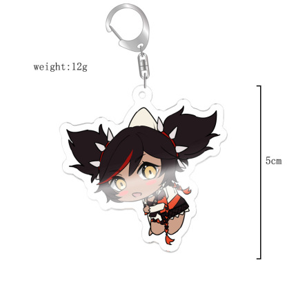 原神八重神子魈可莉刻晴亞克力萬葉熒七七鍾離亞力克鑰匙扣掛飾【單買三件起送】