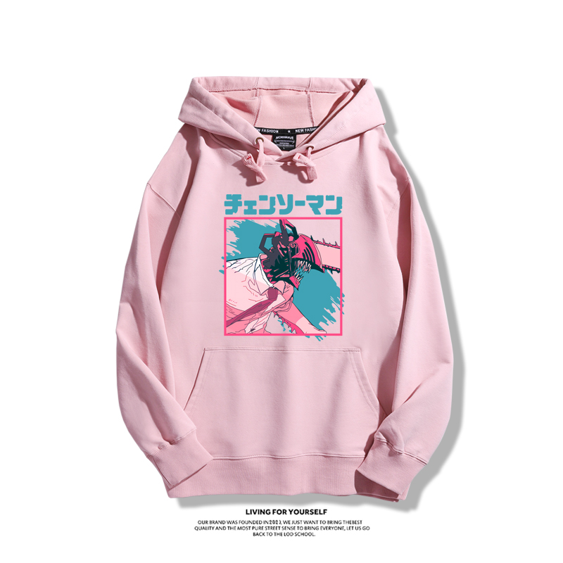 鏈鋸人聯名衛衣2023秋冬新款親子情侶裝薄絨款連帽衛衣