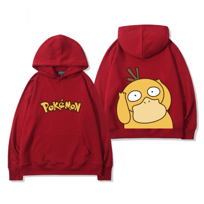 精靈寶可夢可達鴨 衛衣2025秋冬新款親子情侶裝連帽衛衣