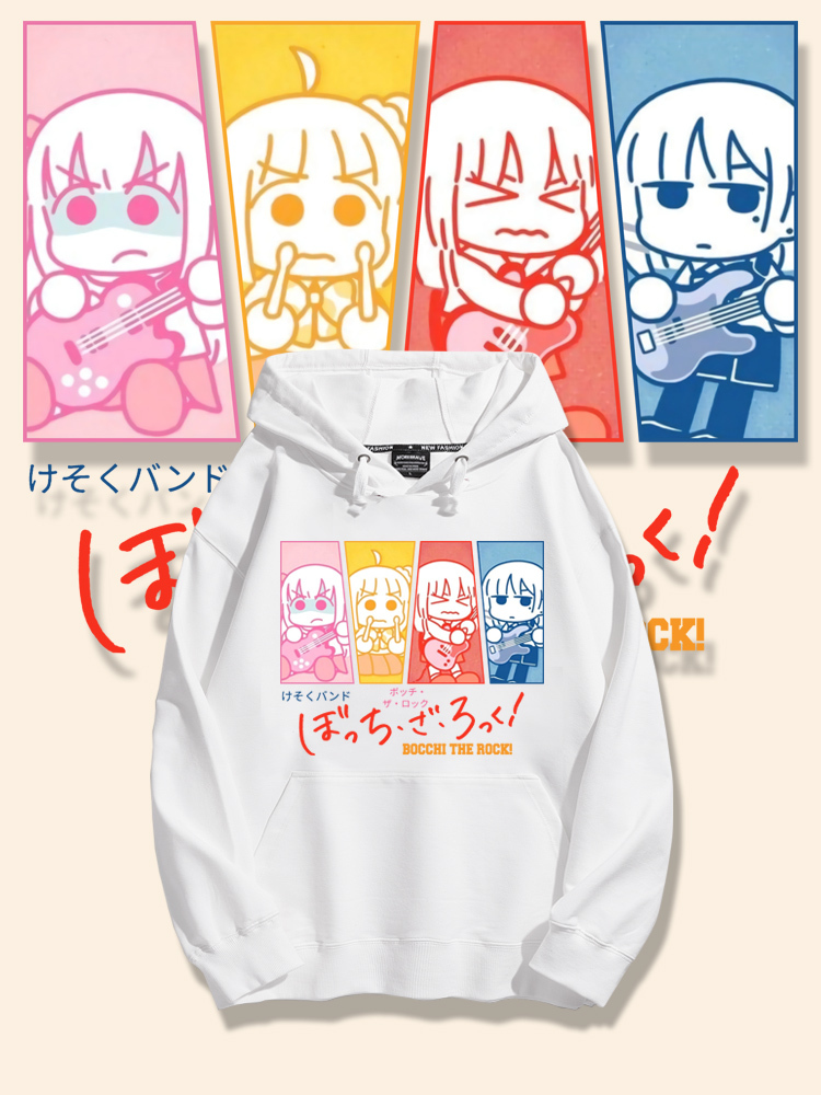 孤獨搖滾聯名衛衣2023秋冬新款親子情侶裝薄絨款連帽衛衣