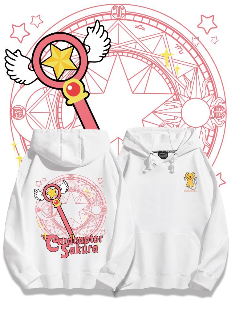 [Copy]魔卡少女櫻聯名衛衣2024秋冬新款親子情侶裝薄絨款連帽衛衣